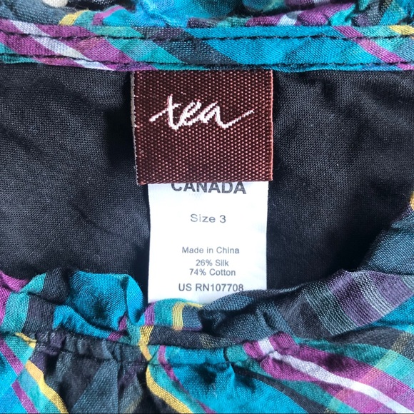 Tea Collection Girl Silk 3/4 Sleeve Blouse 3T - Picture 4 of 9